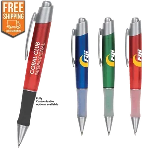 Personalized Translucent Gripper Pen with Free FedEx Ground Shipping