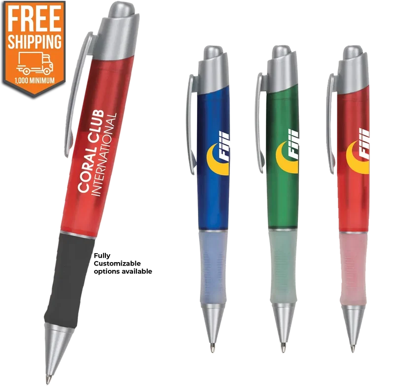Personalized Translucent Gripper Pen with Free FedEx Ground Shipping — view 3