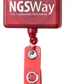 Custom Logo Translucent JUMBO Rectangle Badge Reel — view 2