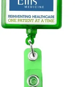 Custom Logo Translucent JUMBO Rectangle Badge Reel — view 4