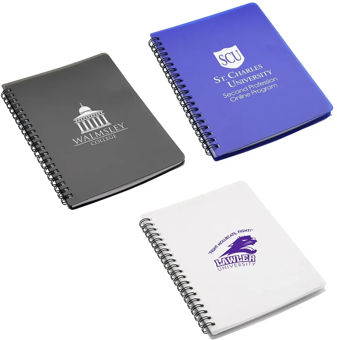 Translucent Spiral Notebook With Pouch, custom branded notebook with see-through vinyl cover