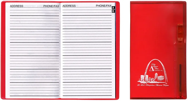 Branded Custom Vinyl Address Book with Pen