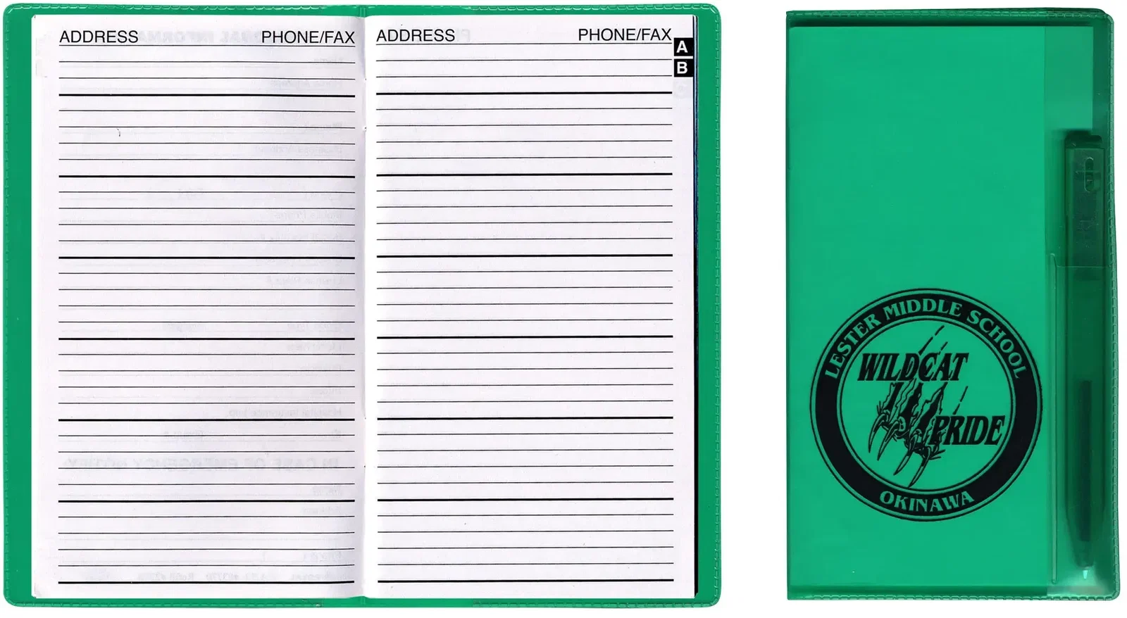Branded Custom Vinyl Address Book with Pen — view 2