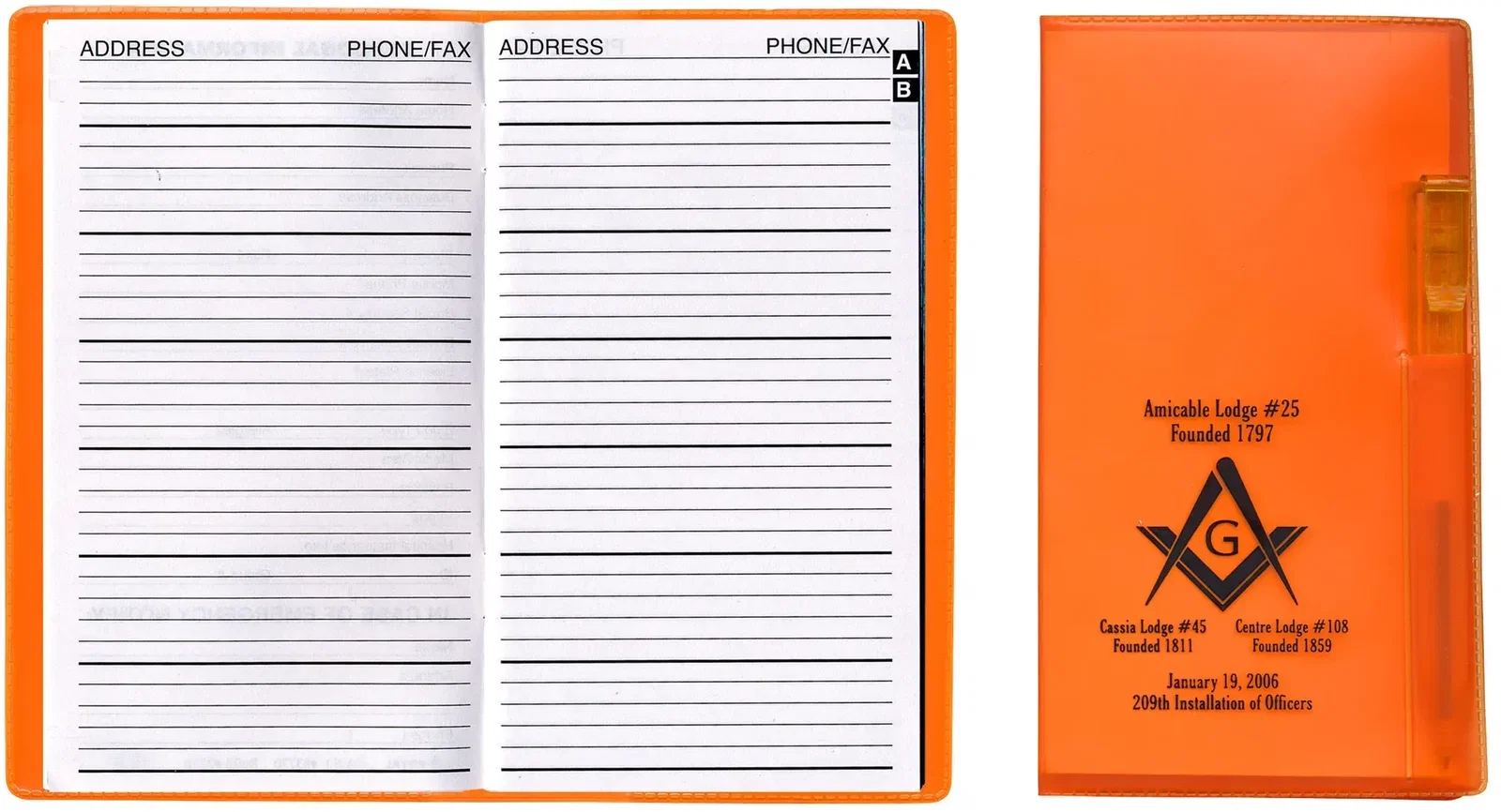 Branded Custom Vinyl Address Book with Pen — view 4