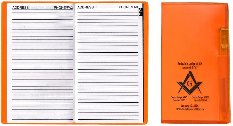 Branded Custom Vinyl Address Book with Pen — view 4