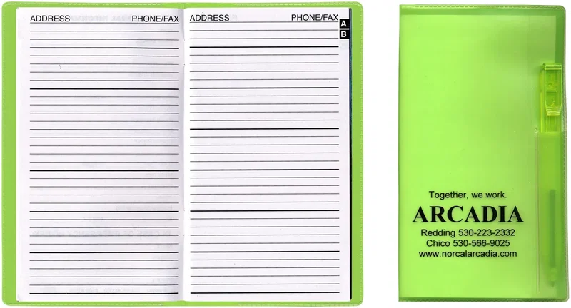Branded Custom Vinyl Address Book with Pen — view 5