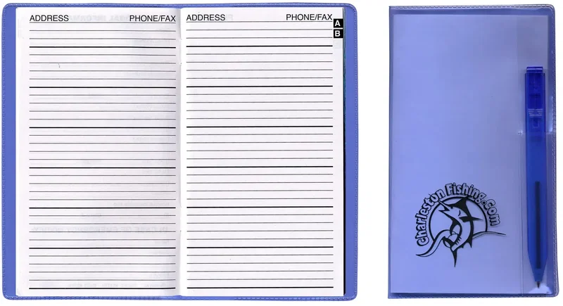 Branded Custom Vinyl Address Book with Pen — view 6