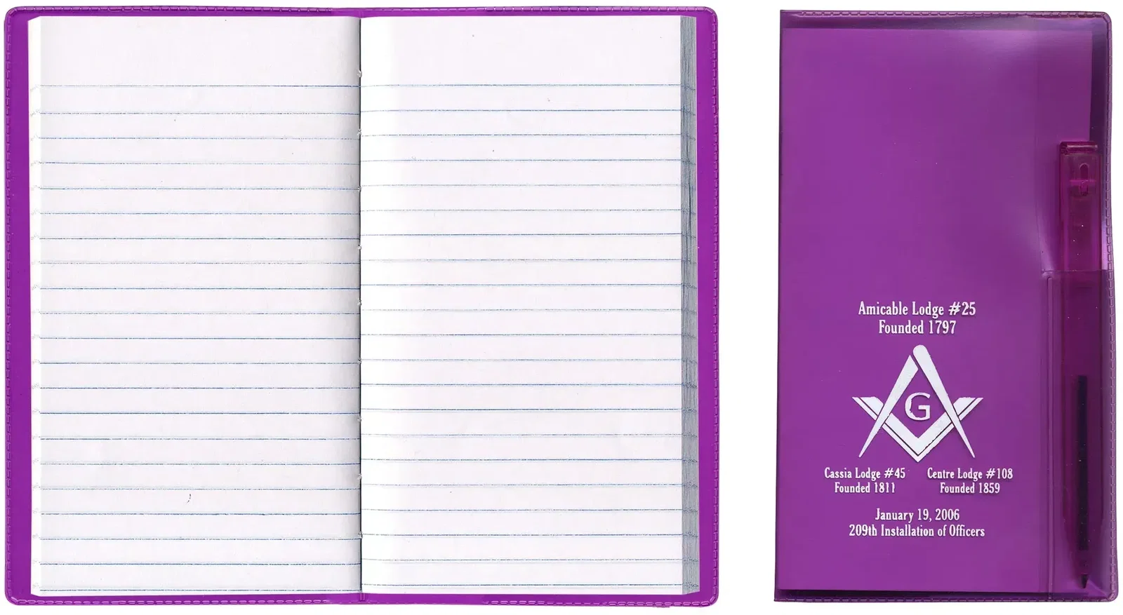 Personalized Translucent Vinyl Cover Tally Book with Flat Matching Pen — view 2