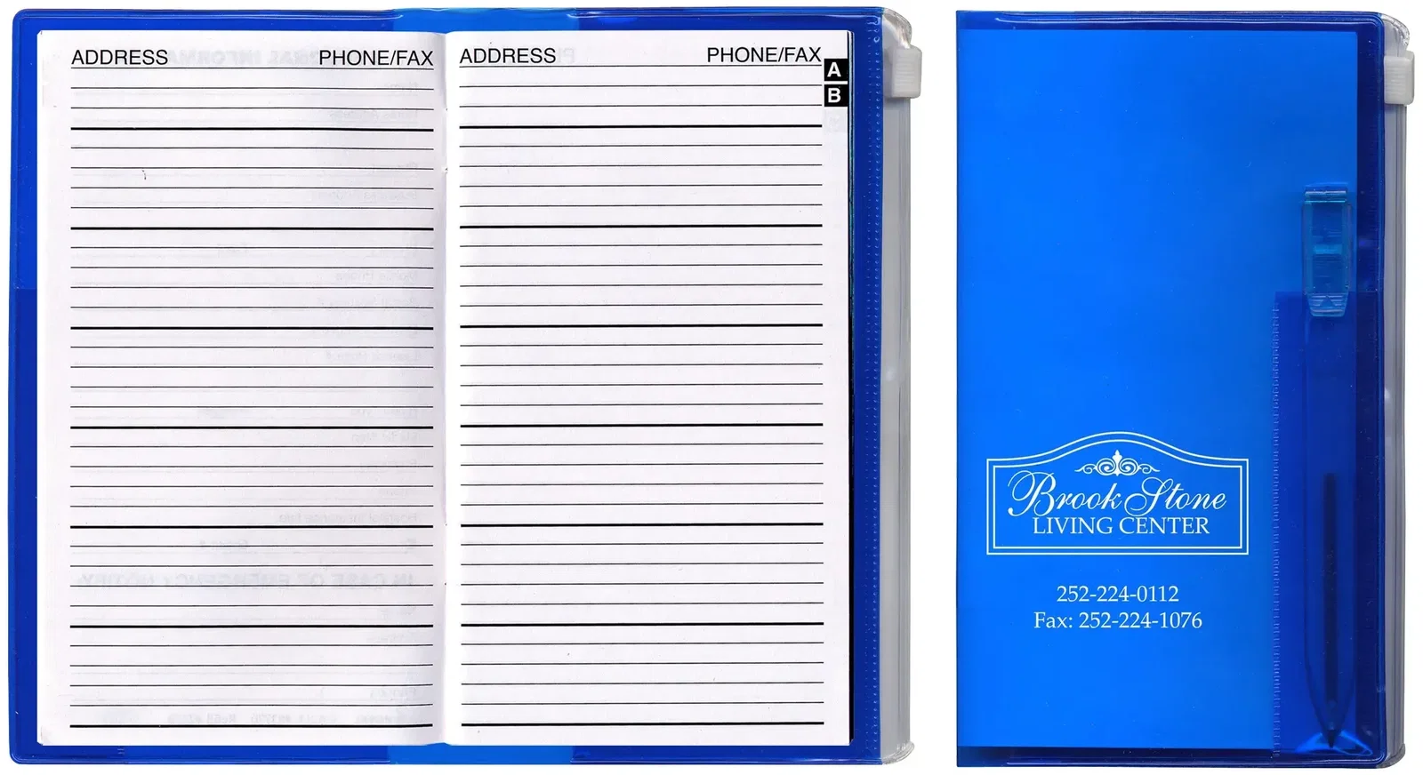 Zip-Back Address Book with Pen - Translucent — view 2