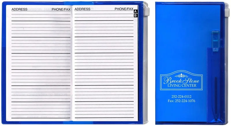 Zip-Back Address Book with Pen - Translucent — view 2