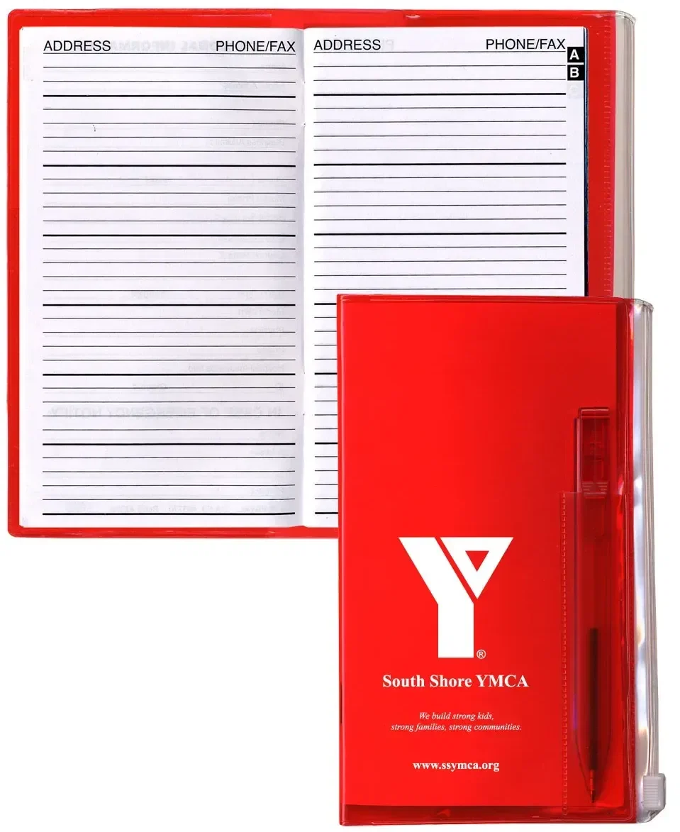 Zip-Back Address Book with Pen - Translucent — view 3
