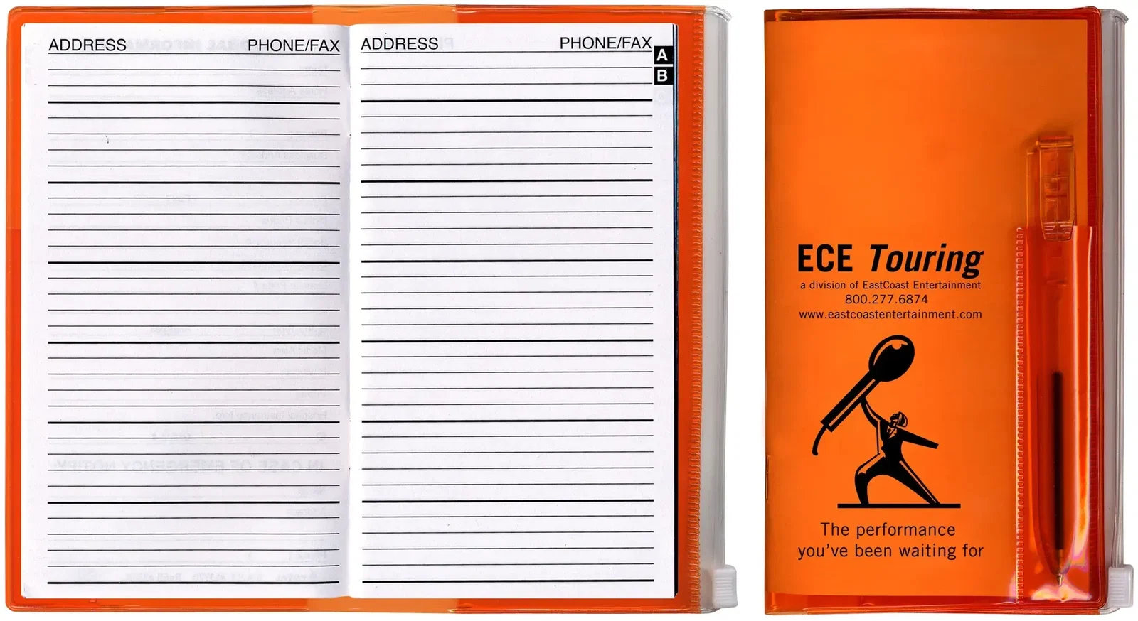Zip-Back Address Book with Pen - Translucent — view 4