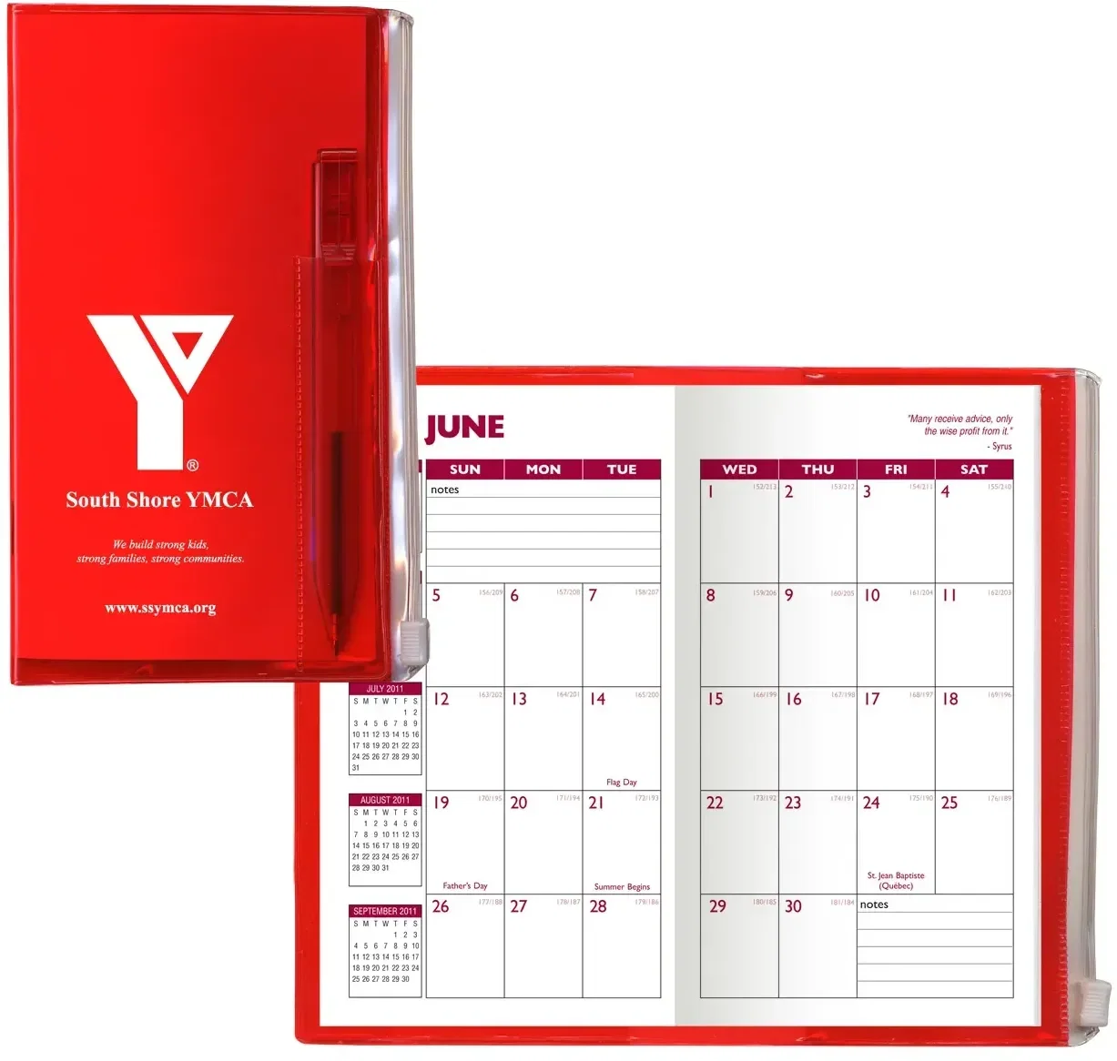 Custom Translucent Pocket Planner+Pen — view 3