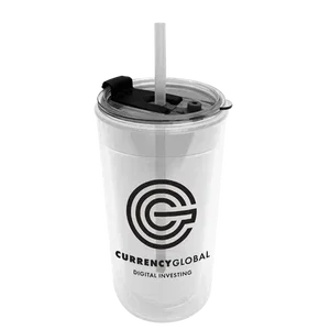 Transparent Tumbler with 2-in-1 Lid with Straw (14 oz.)