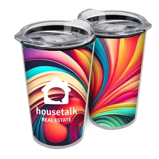 Transparent Tumbler with Slider Lid and Full-Color Paper Insert (14 oz.)