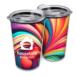 Transparent Tumbler with Slider Lid and Full-Color Paper Insert (14 oz.)