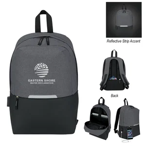 Travel Computer Backpack, USB Charging Port, Double Zipper, Computer Bag for Men & Women