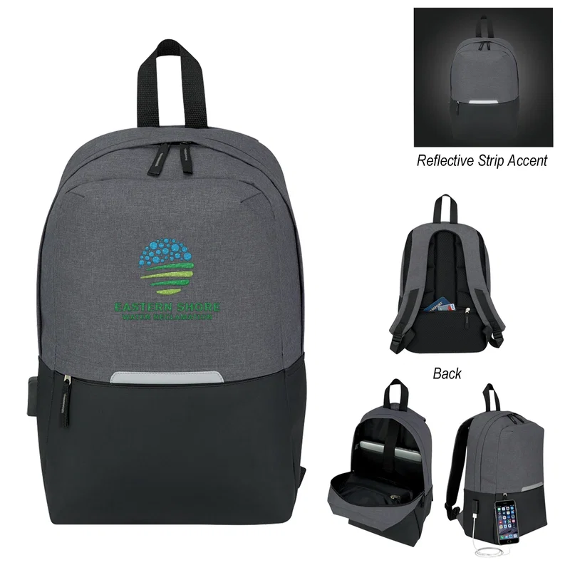 Travel Computer Backpack, USB Charging Port, Double Zipper, Computer Bag for Men & Women — view 4