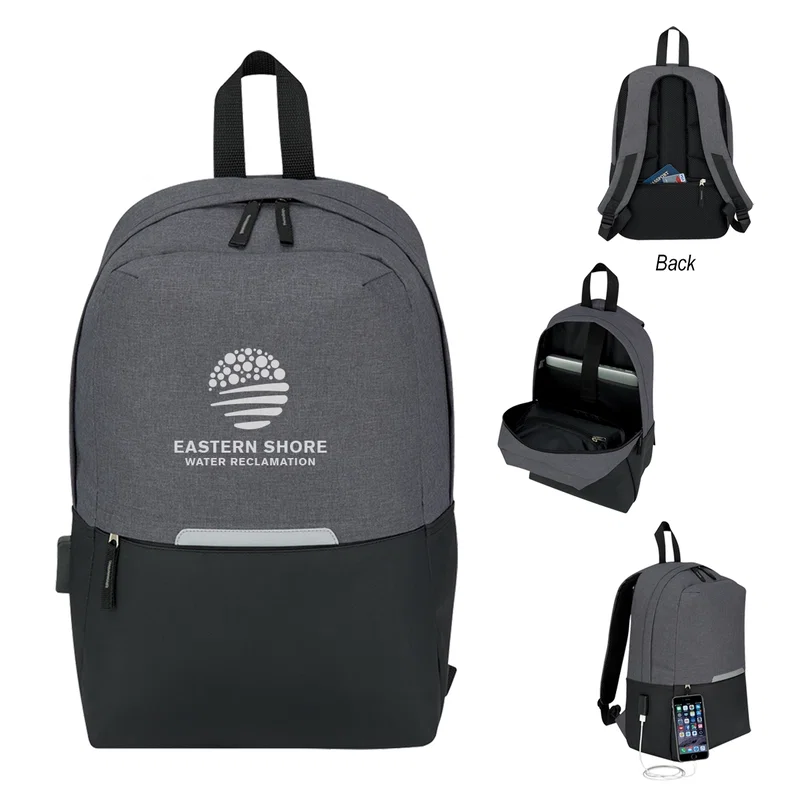 Travel Computer Backpack, USB Charging Port, Double Zipper, Computer Bag for Men & Women — view 6
