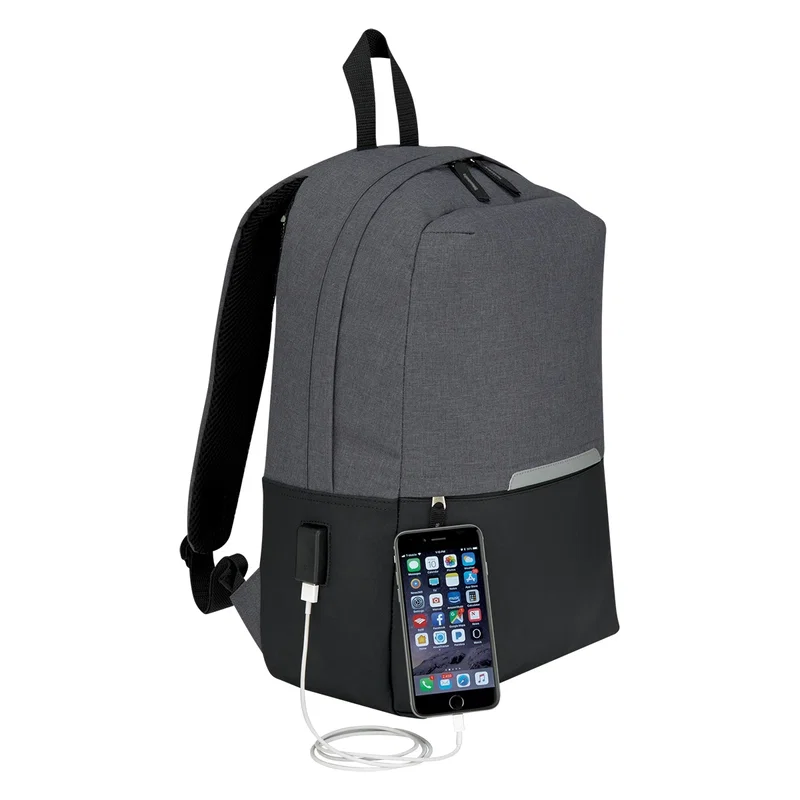 Travel Computer Backpack, USB Charging Port, Double Zipper, Computer Bag for Men & Women — view 9