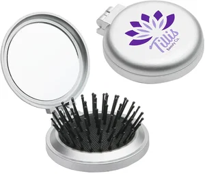 Travel Disk Pop-Out Brush & Mirror
