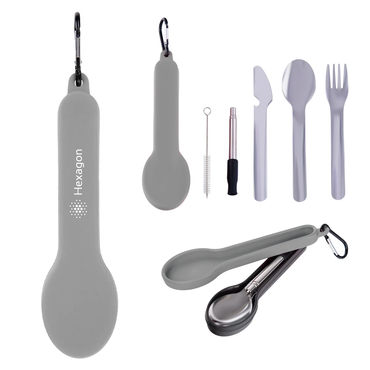 Fork knife and spoon removed from the rolled case