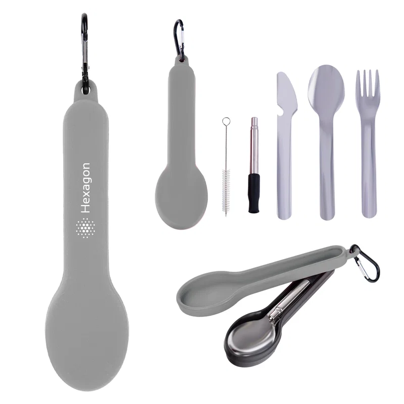 Travel Utensil Set With Silicone Holder — view 2