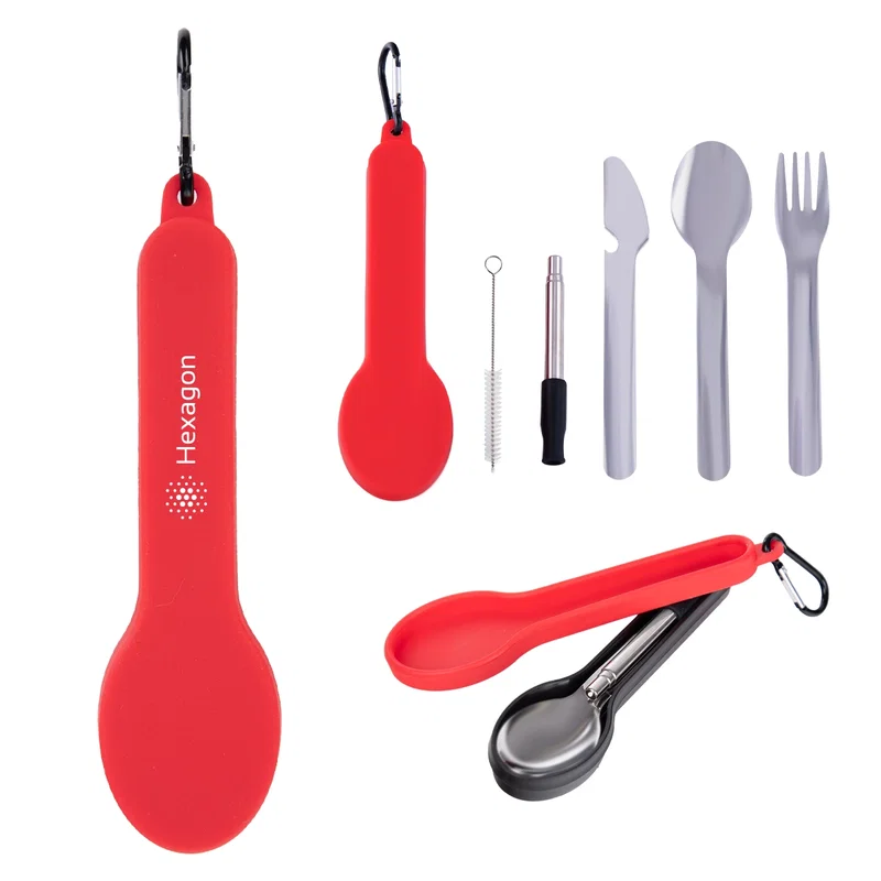 Travel Utensil Set With Silicone Holder — view 3
