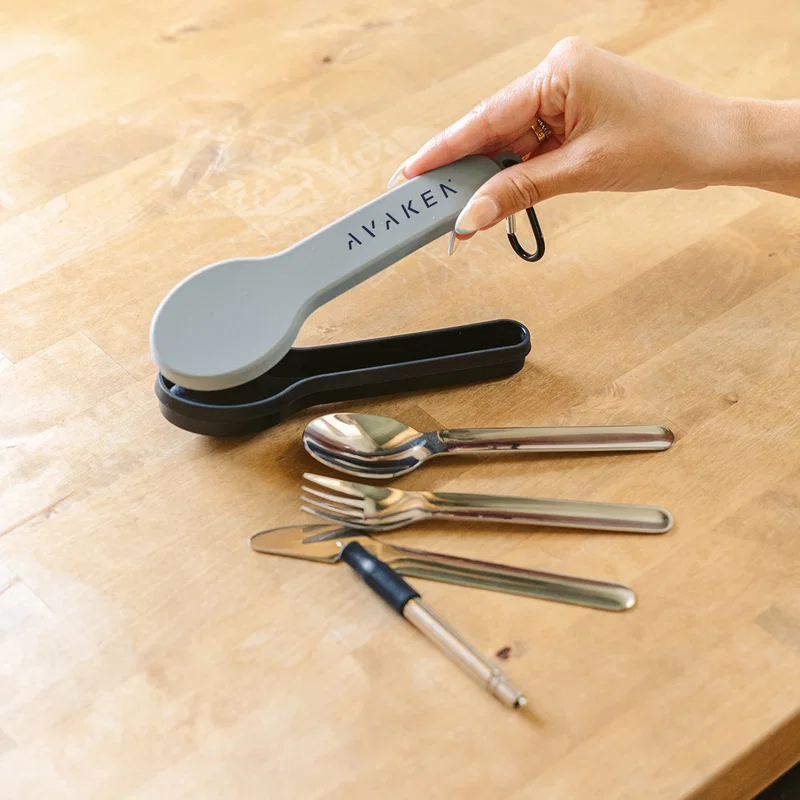 Travel Utensil Set With Silicone Holder — view 5