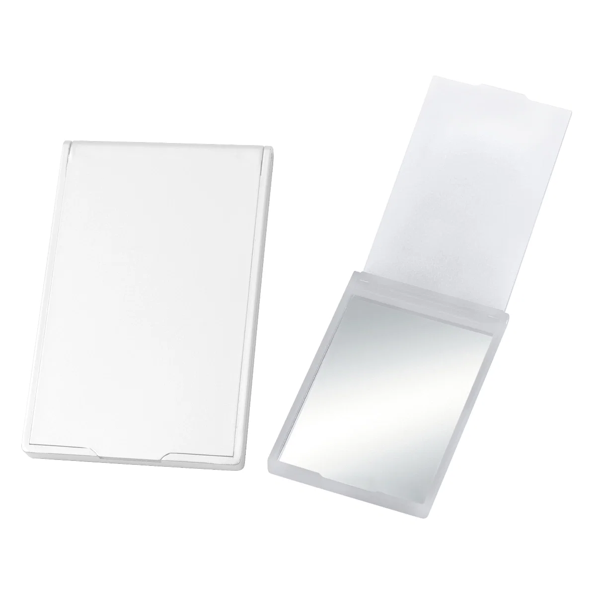 One compact standing mirror pictured alone highlighting the outer frame