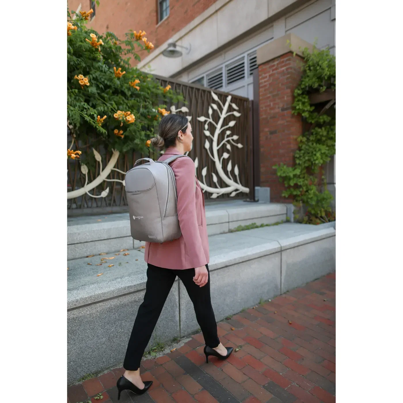 Travis & Wells® Lennox Laptop Backpack being worn