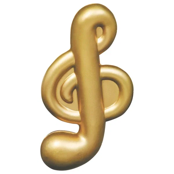Treble clef music note shaped stress reliever, 5.25 inches tall