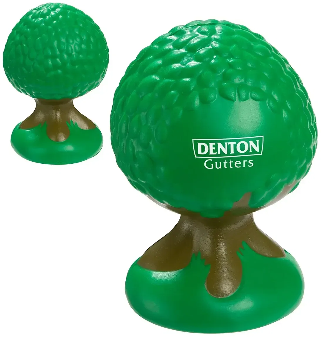 Tree Stress Reliever, custom leafy-tree-shaped promotional stress ball with logo for eco events