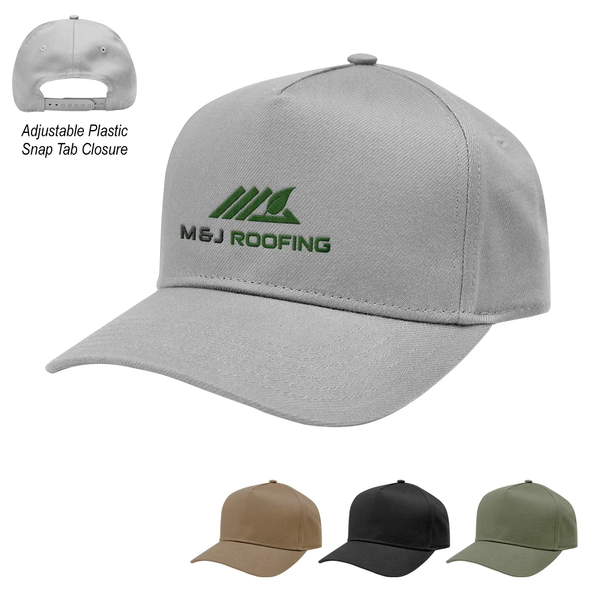Front panel area sized for an embroidered logo