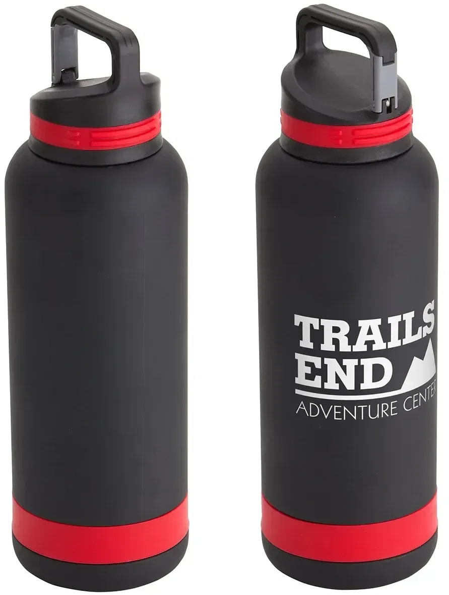 Branded Trenton 25 oz stainless steel bottle, side profile