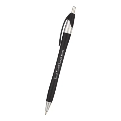 Tri-chrome dart pen shown lengthwise against a plain white background