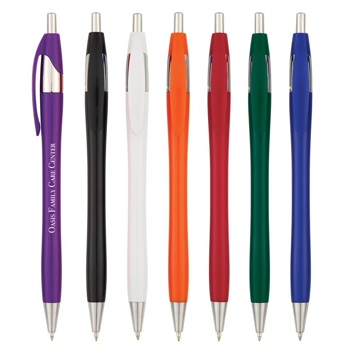 Rotated slightly, the pen shows its full profile