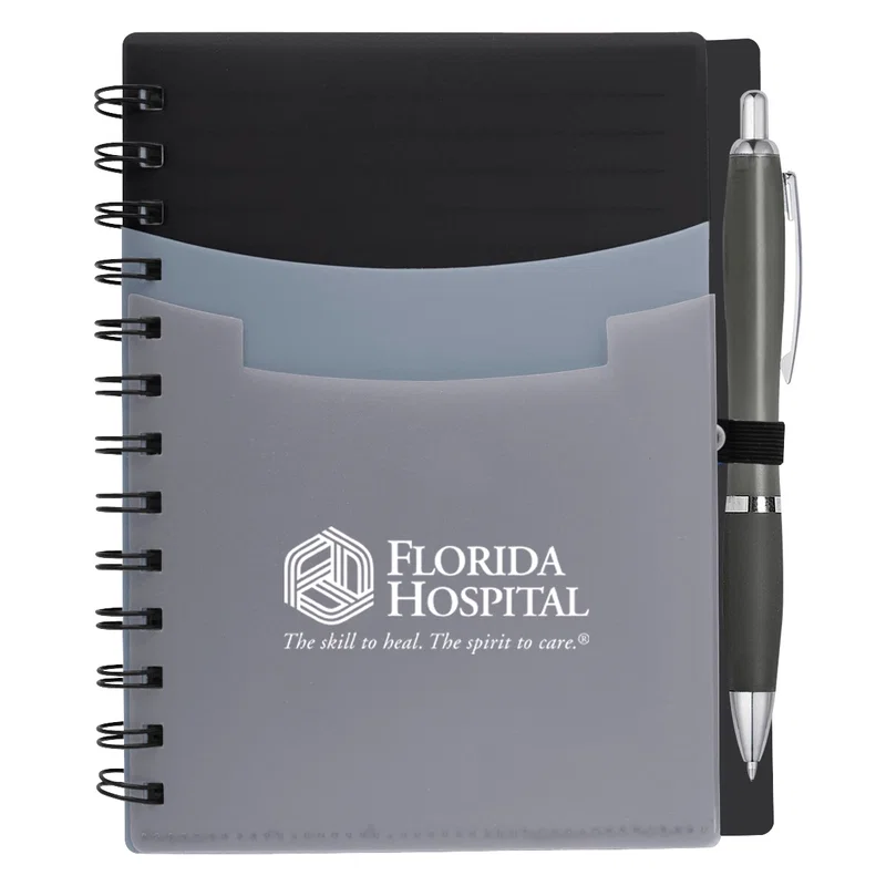 Tri-Pocket Notebook & Satin Pen