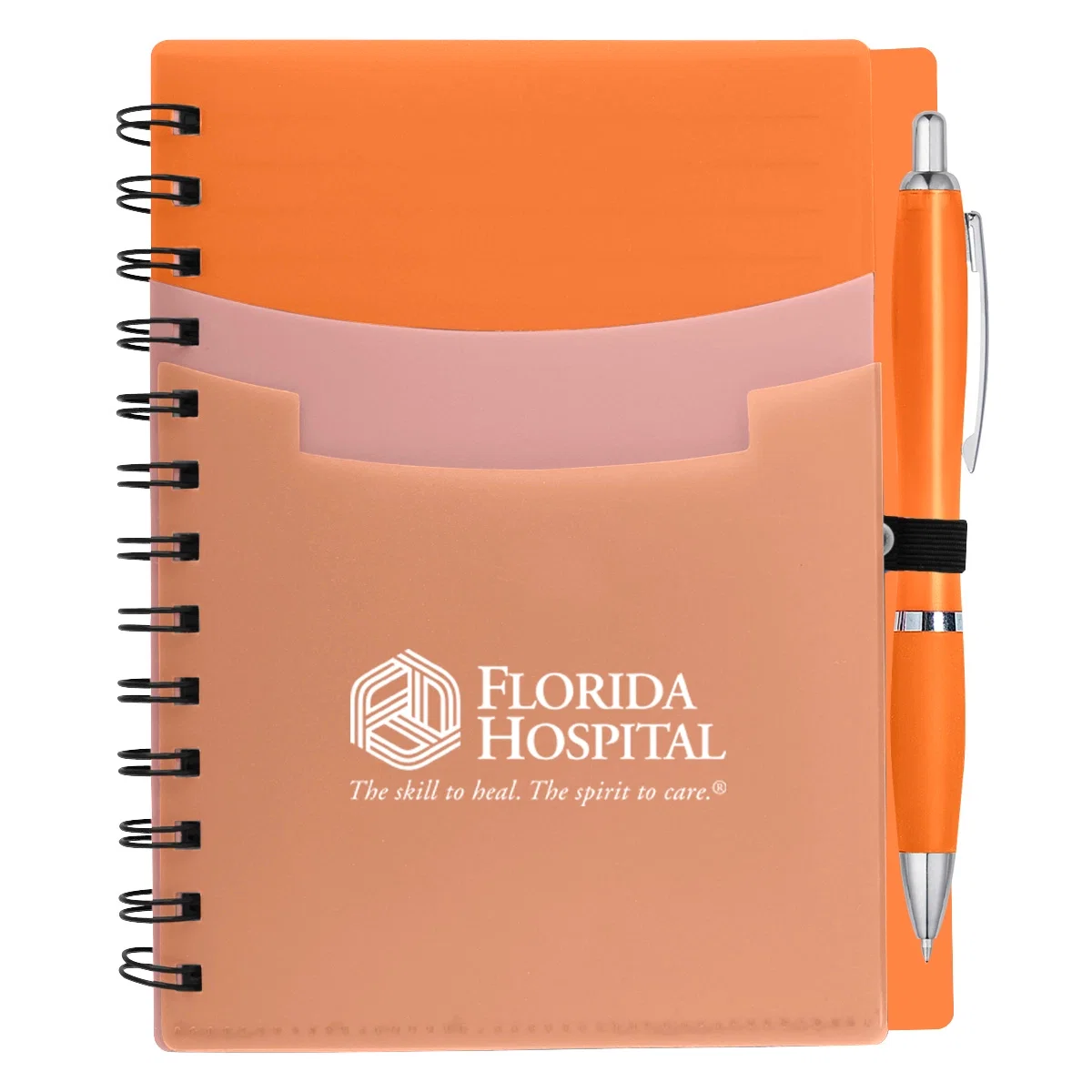 Notebook opened flat to the writing pages