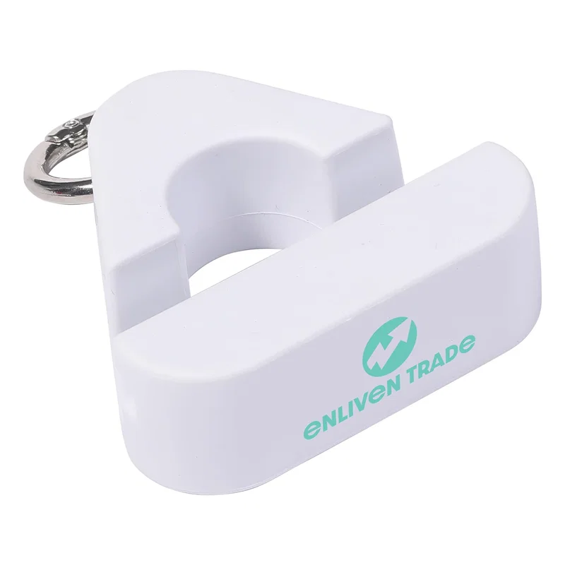 Triangle Phone Stand holding a smartphone in portrait mode, promotional desk accessory in use