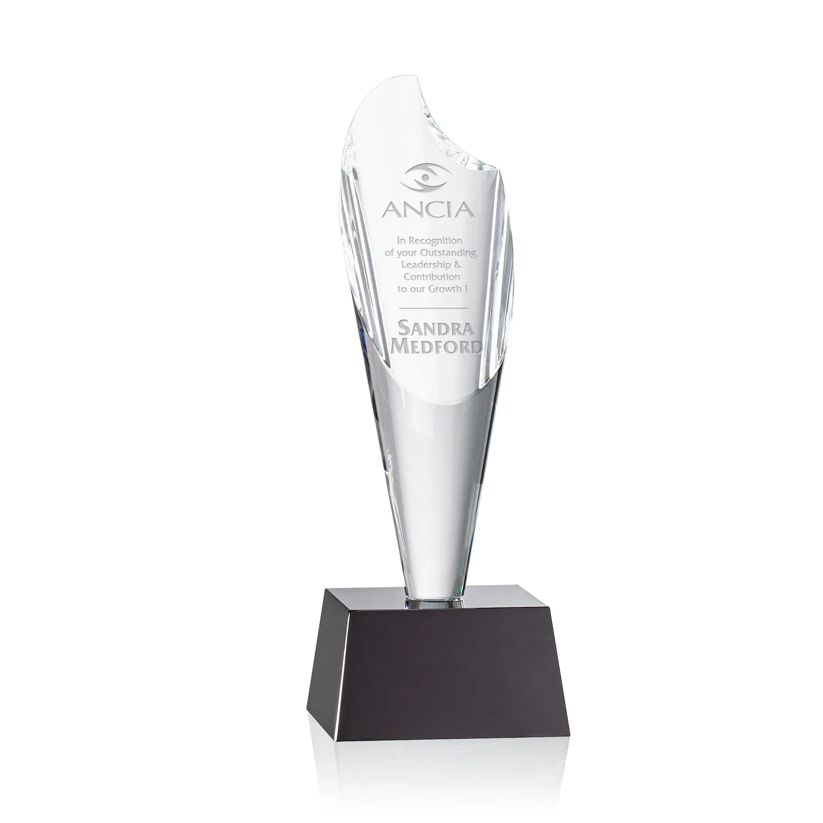 Custom Optical Crystal Torch Flame Award for dealer and partner awards