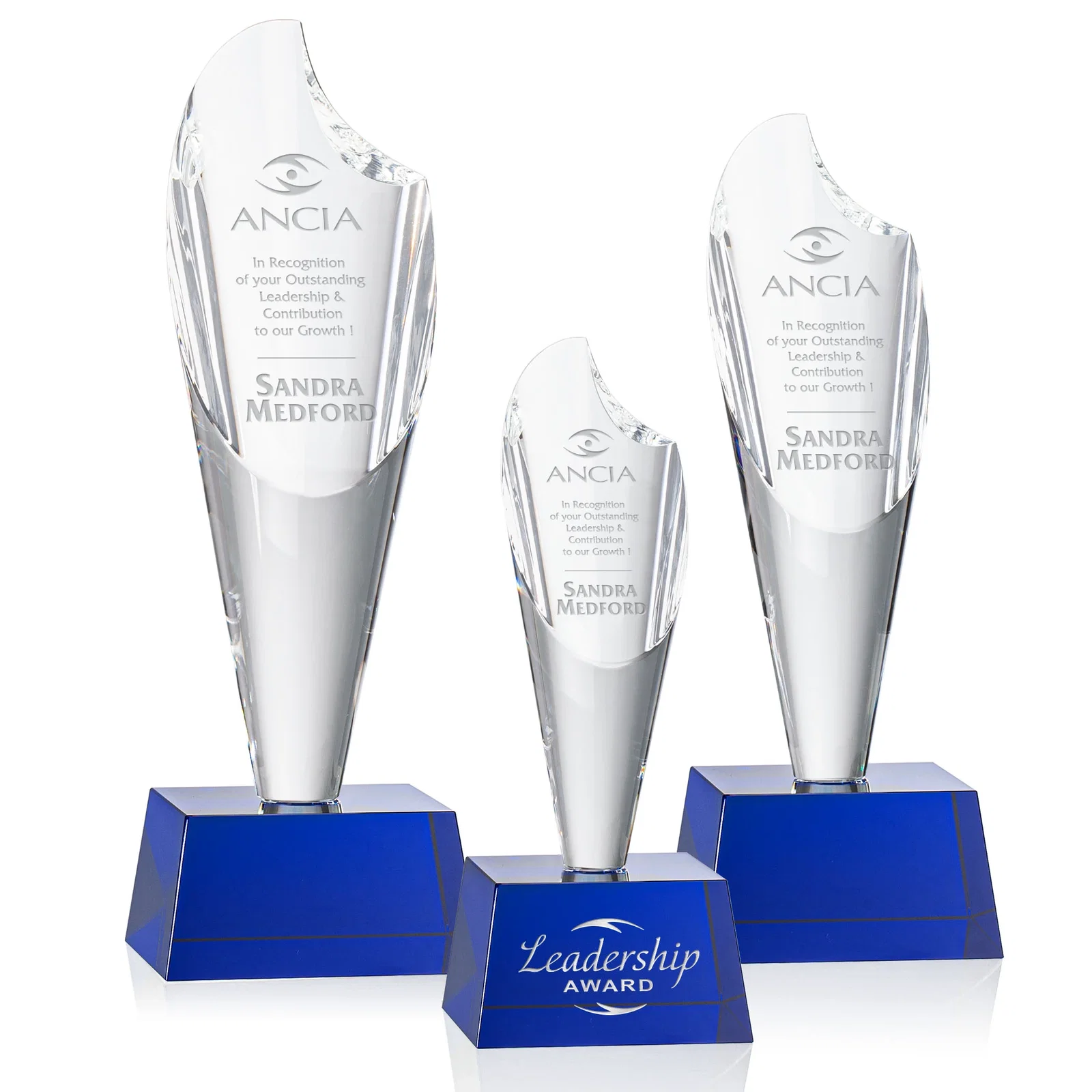 Personalized Optical Crystal Torch Flame Award for employee recognition
