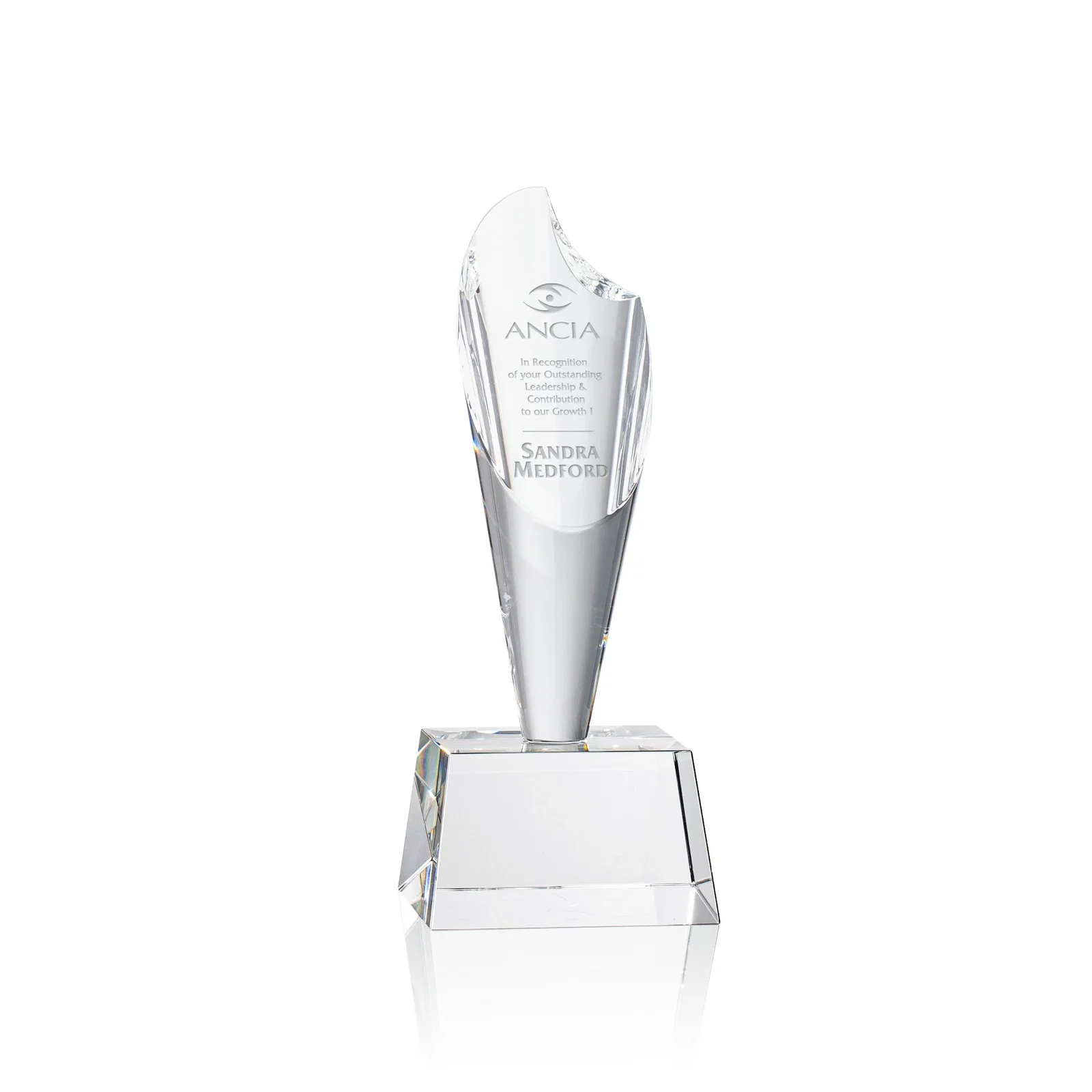 Custom Optical Crystal Torch Flame Award for corporate award ceremonies