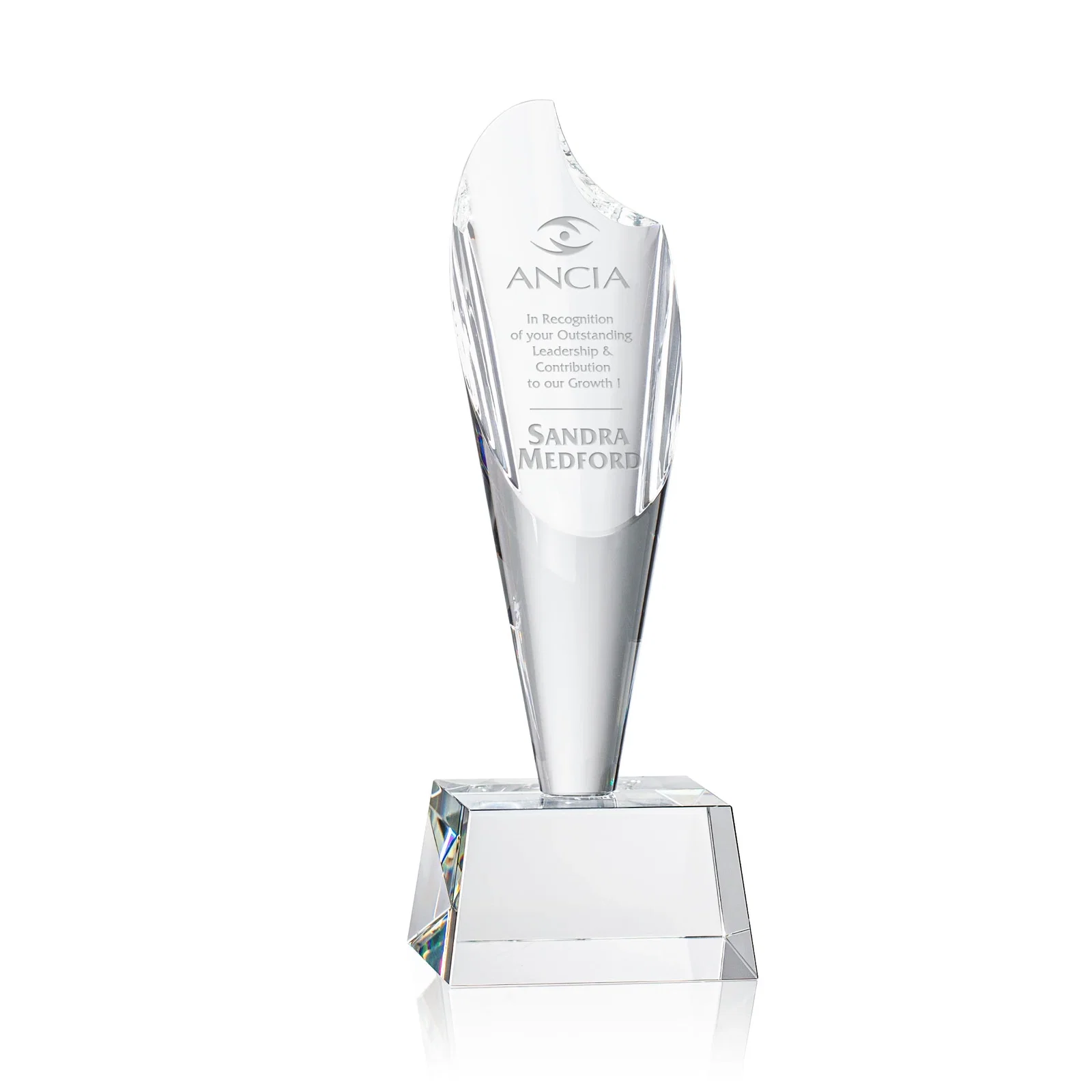 Custom Optical Crystal Torch Flame Award for service anniversary gifts