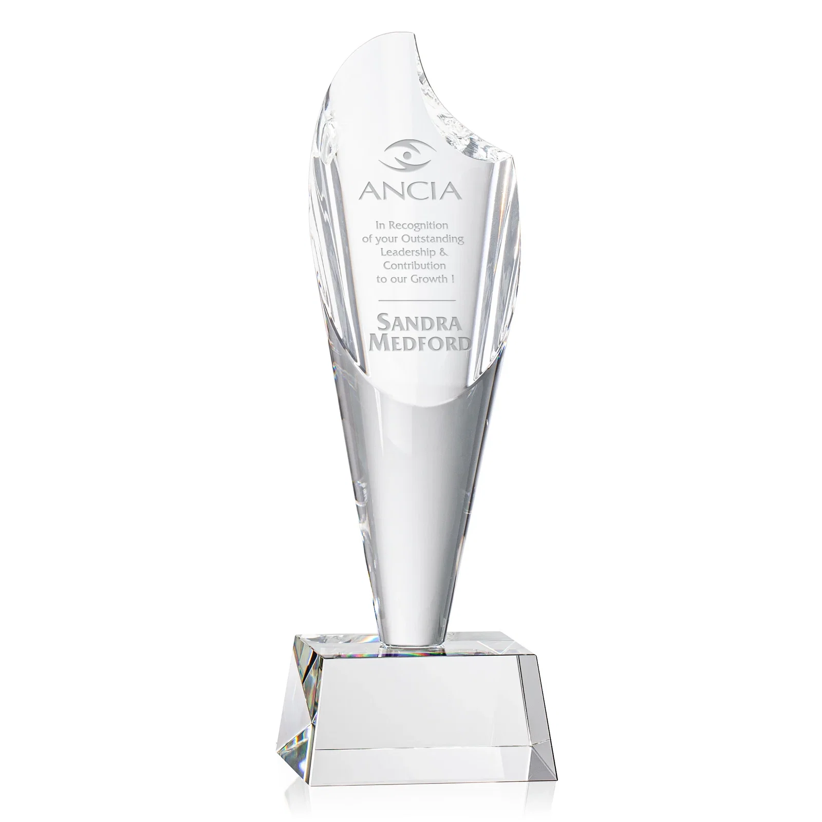 Custom Optical Crystal Torch Flame Award for sales achievement awards