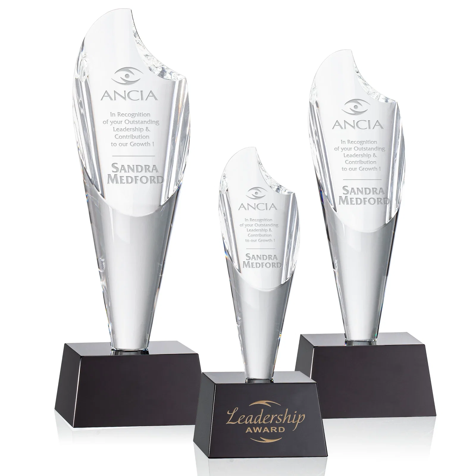 Custom Optical Crystal Torch Flame Award for safety achievement programs
