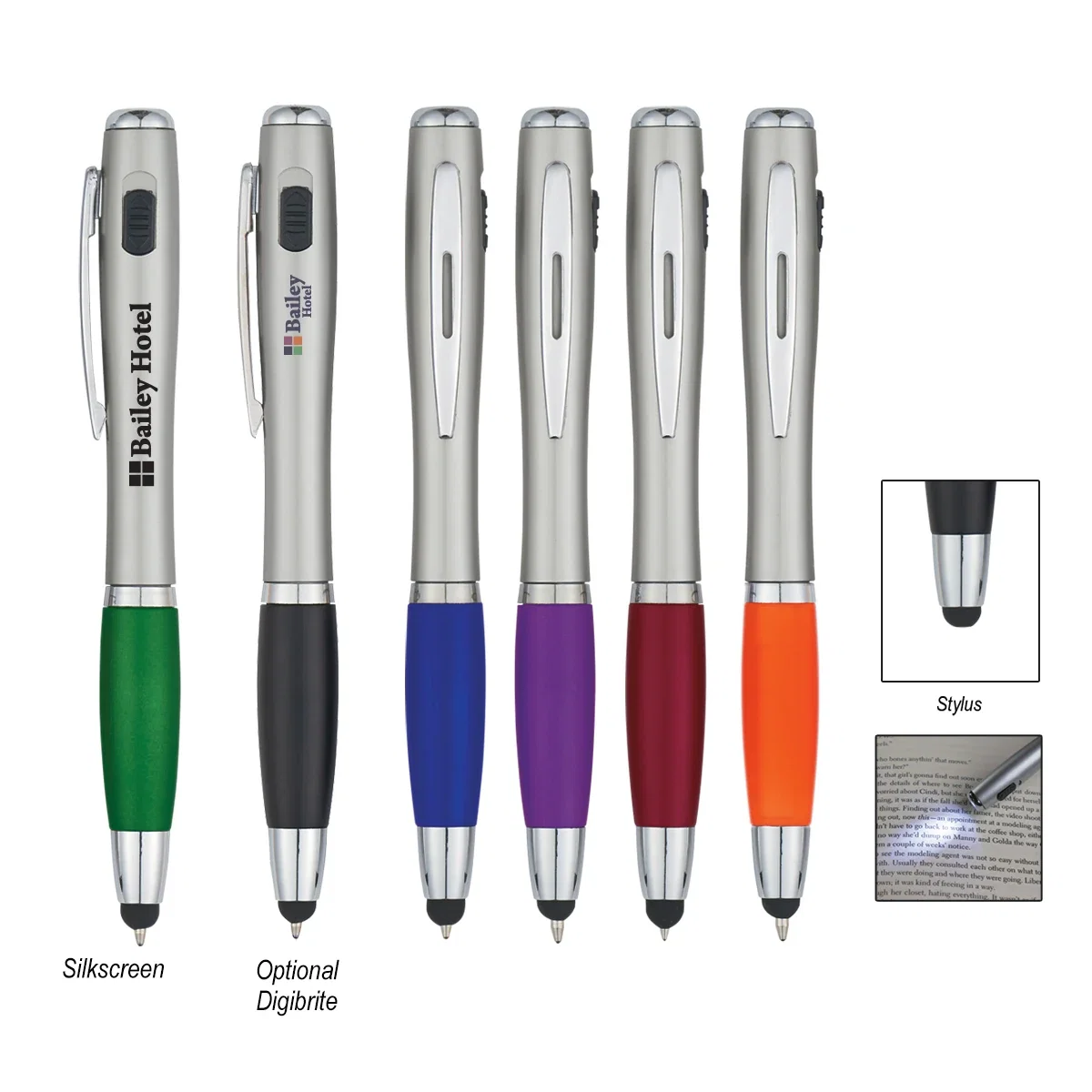 Top end where the lamp and stylus sit