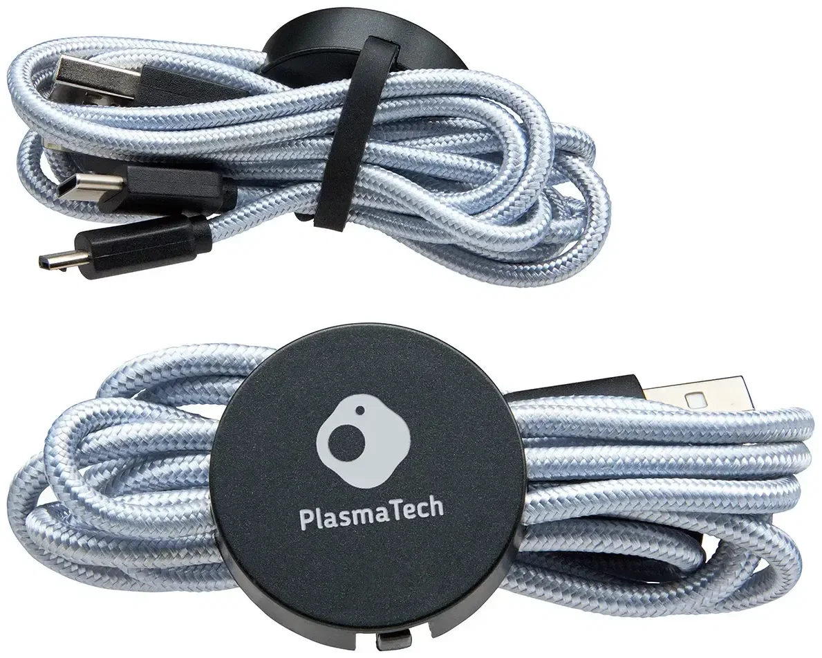 Branded Triplex cable with glowing engraved logo, promotional light-up charging cord