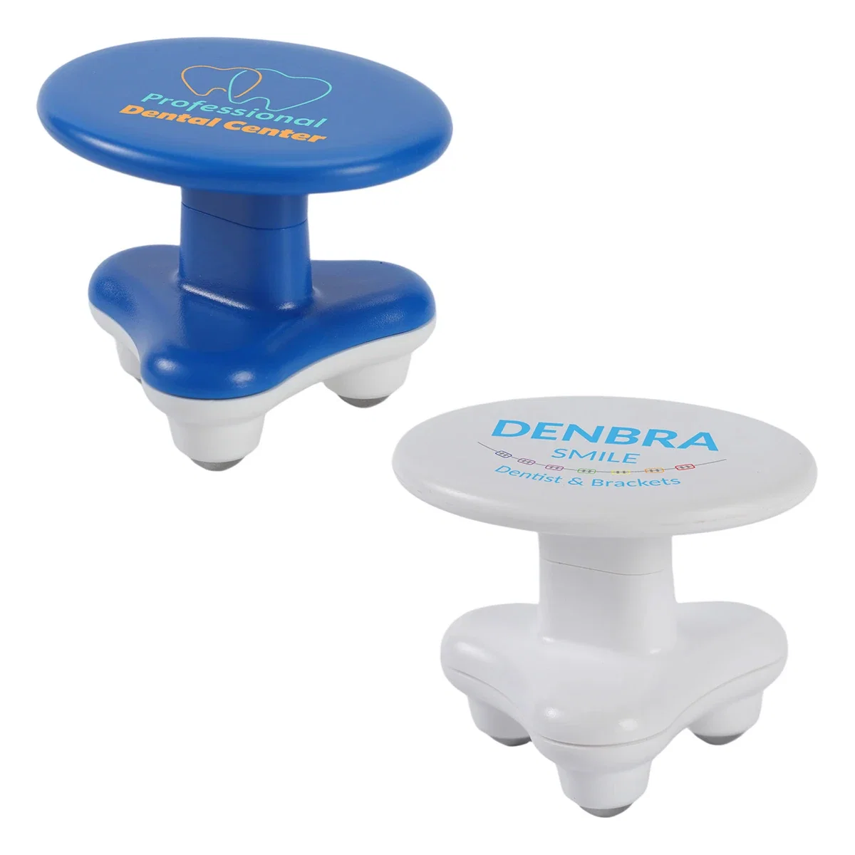 Custom Triton Roller Massager, front view of the branded massager
