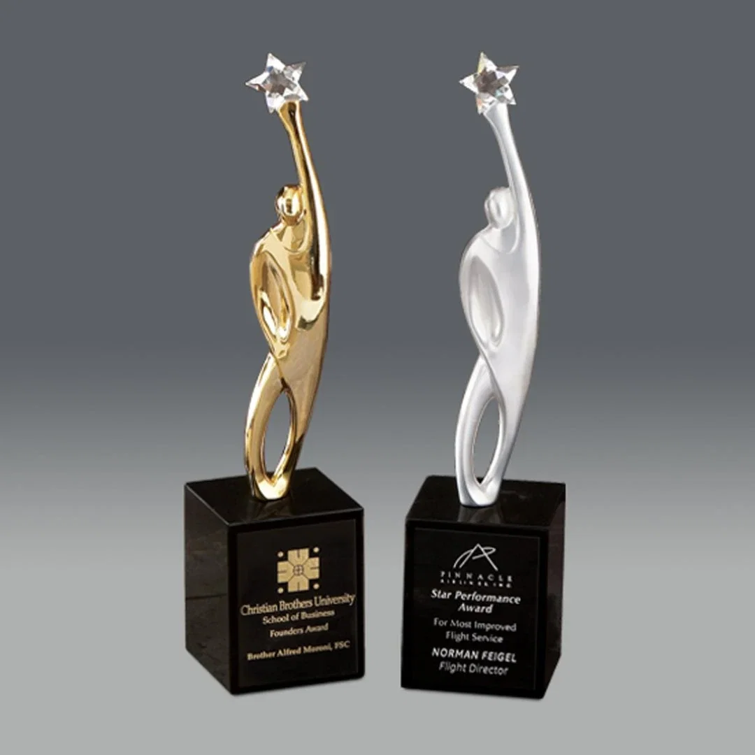 Custom Triumph Award on Optical Base for donor appreciation